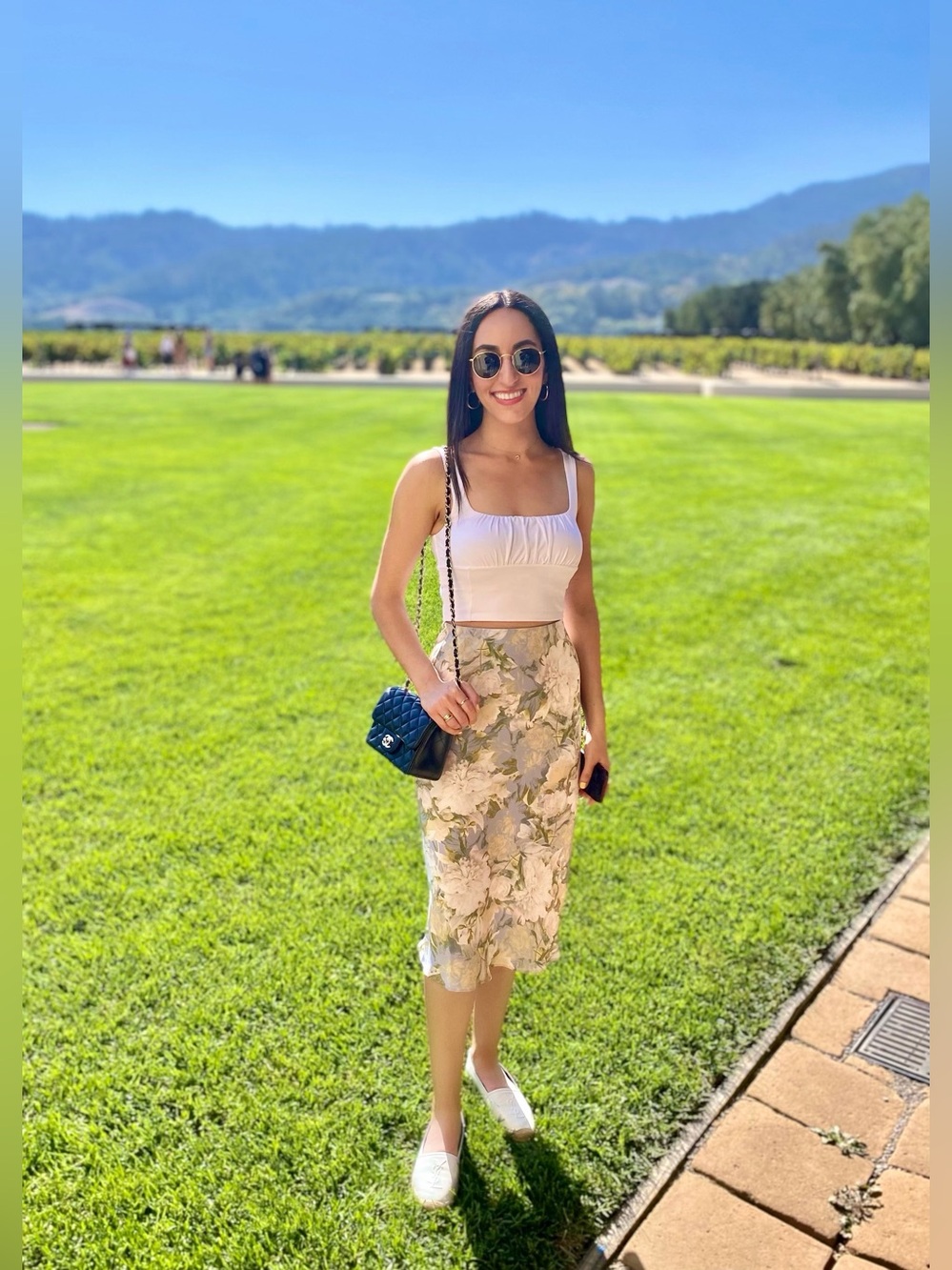 Aritzia Babaton Floral Midi Slip Skirt